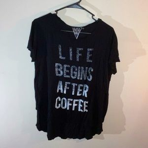 Black Moon Life Begins After Coffee black top